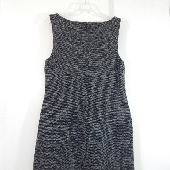 ST JOHN COLLECTION MARIE GRAY sweater dress knit FLAWED sleeveless black gray 12 - Picture 7 of 11